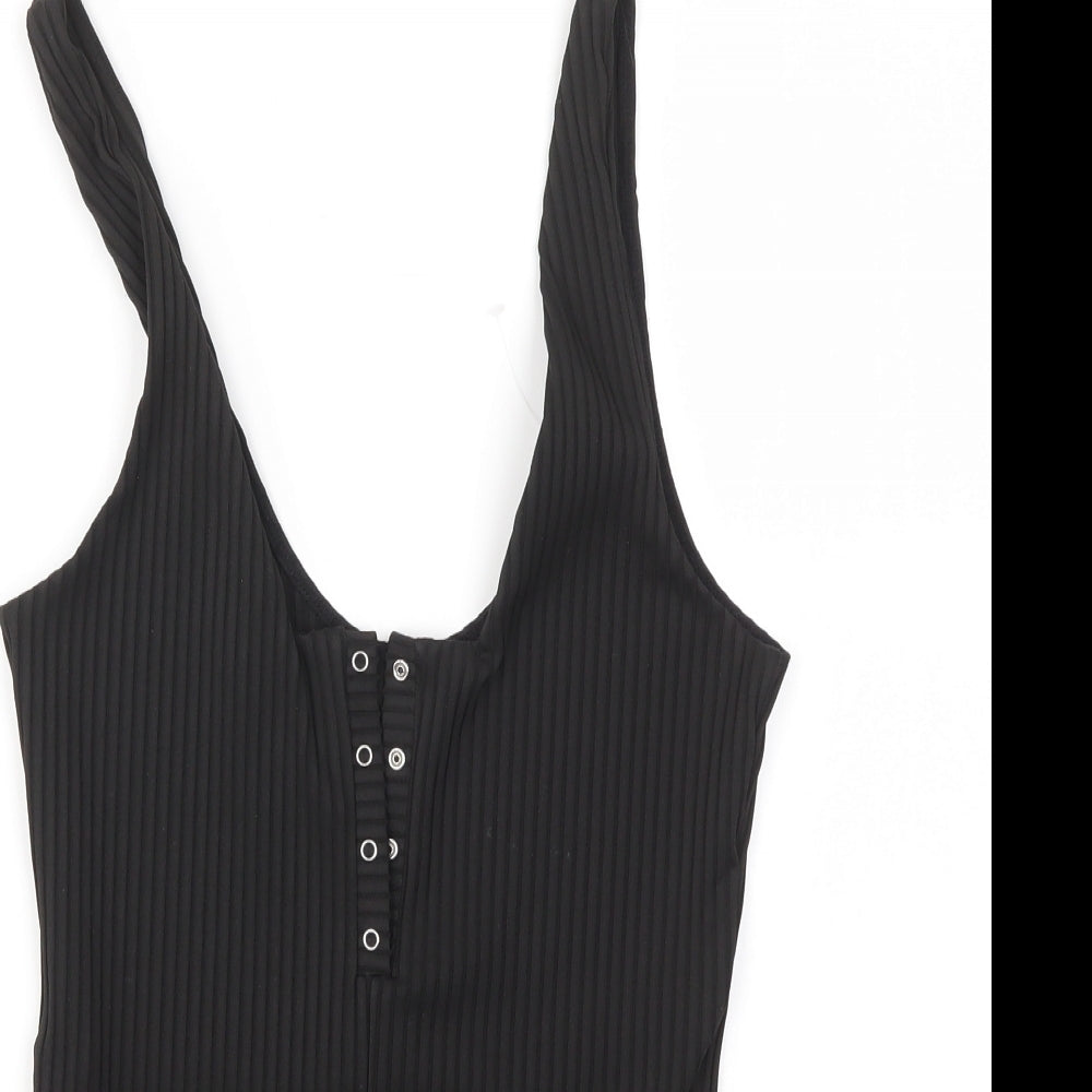 TOPSHOP  Womens Black Ikat  Bodysuit One-Piece Size 10