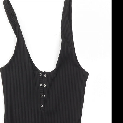 TOPSHOP  Womens Black Ikat  Bodysuit One-Piece Size 10