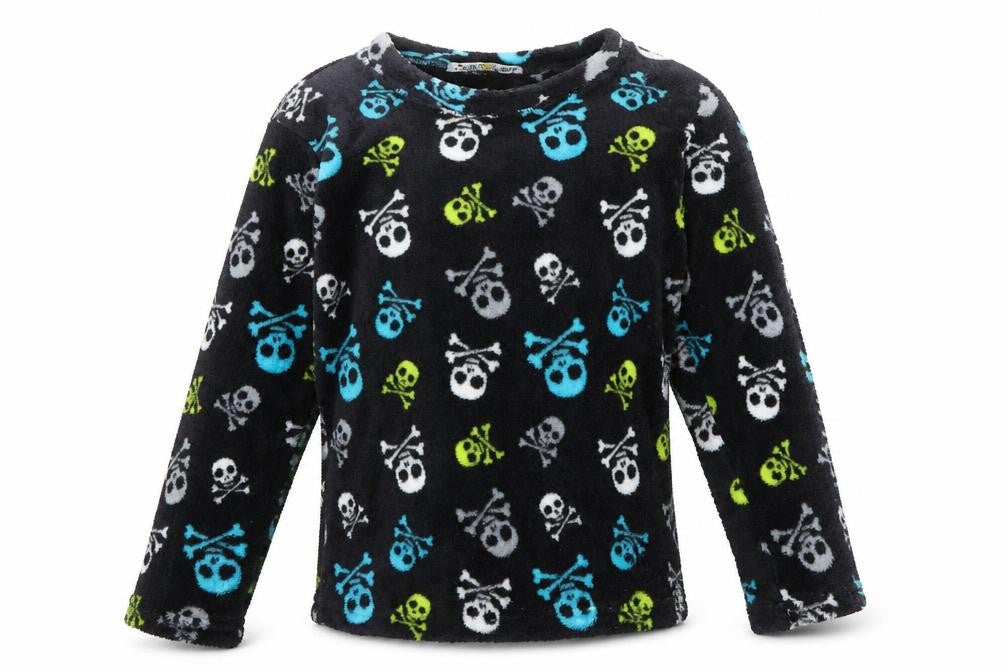 Front view of CHILL OUT boys’ multicoloured geometric pyjama top, size 10-11, years