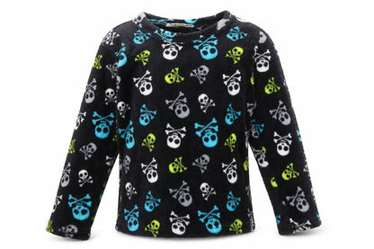 Front view of CHILL OUT boys’ multicoloured geometric pyjama top, size 10-11, years