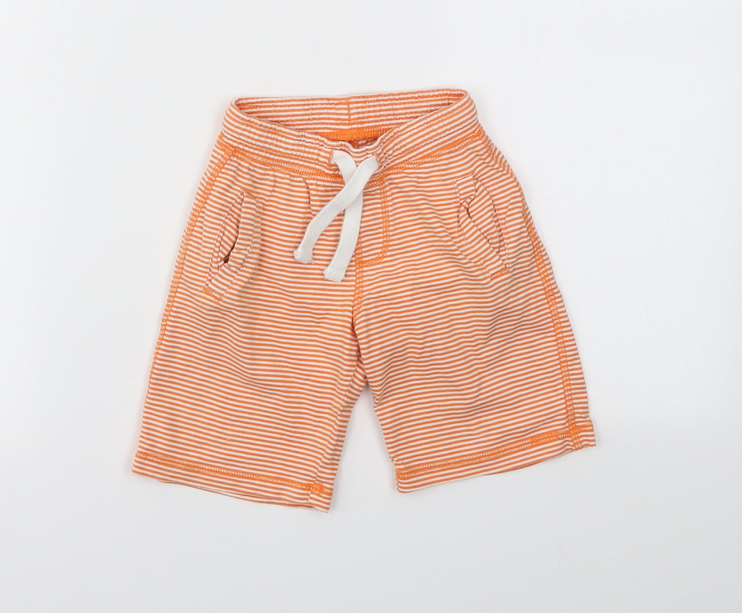 M Boys Orange Striped  Sweat Shorts Size 3 Years