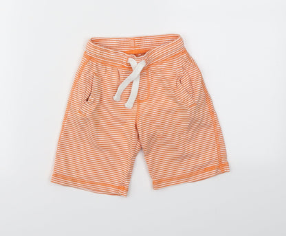 M Boys Orange Striped  Sweat Shorts Size 3 Years