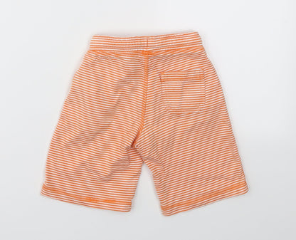 M Boys Orange Striped  Sweat Shorts Size 3 Years