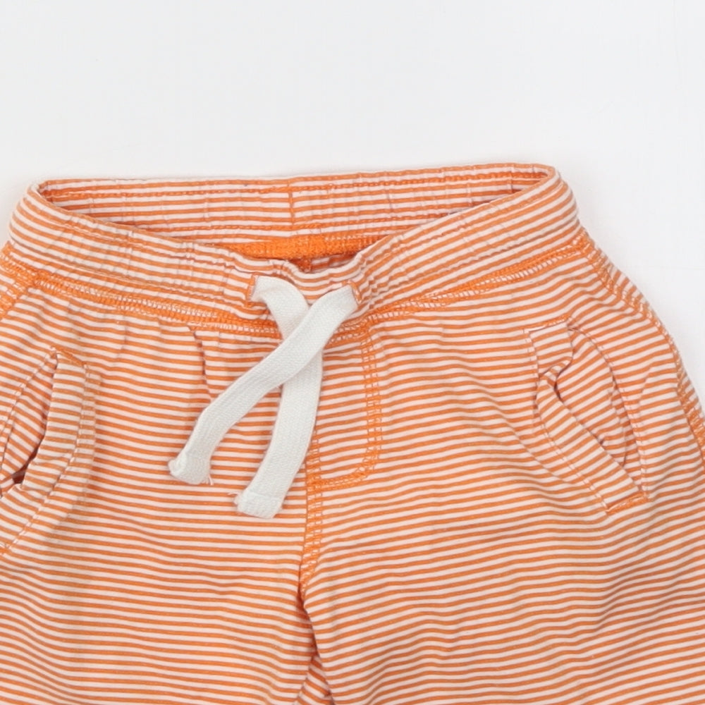 M Boys Orange Striped  Sweat Shorts Size 3 Years