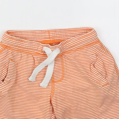 M Boys Orange Striped  Sweat Shorts Size 3 Years