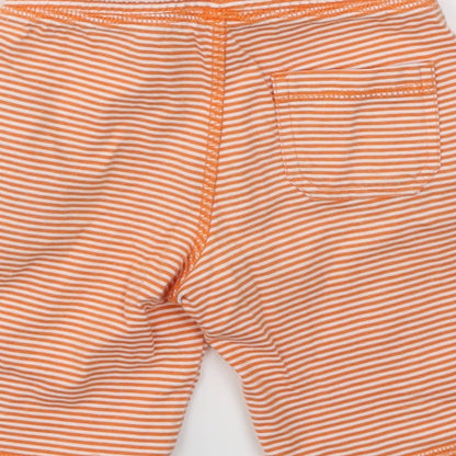 M Boys Orange Striped  Sweat Shorts Size 3 Years