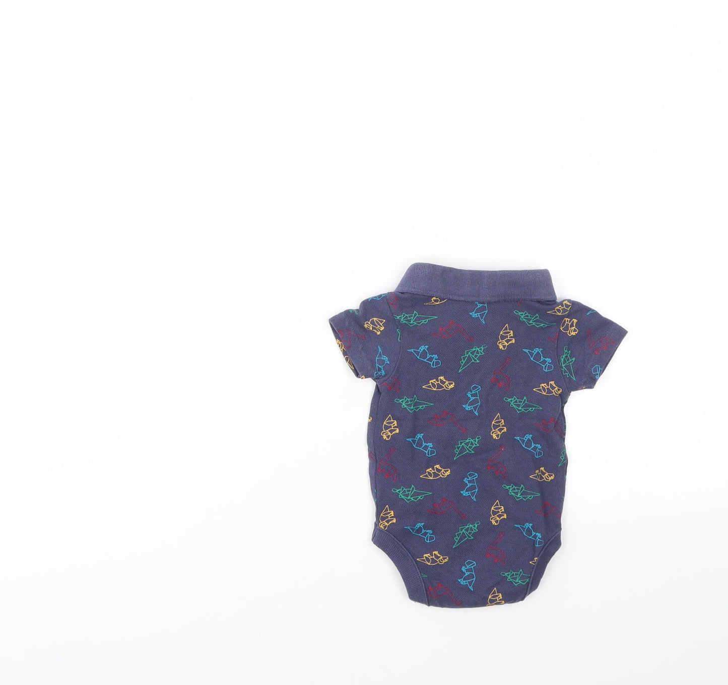 George Boys Blue Geometric  Babygrow One-Piece Size 0-3 Months