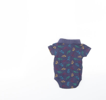 George Boys Blue Geometric  Babygrow One-Piece Size 0-3 Months
