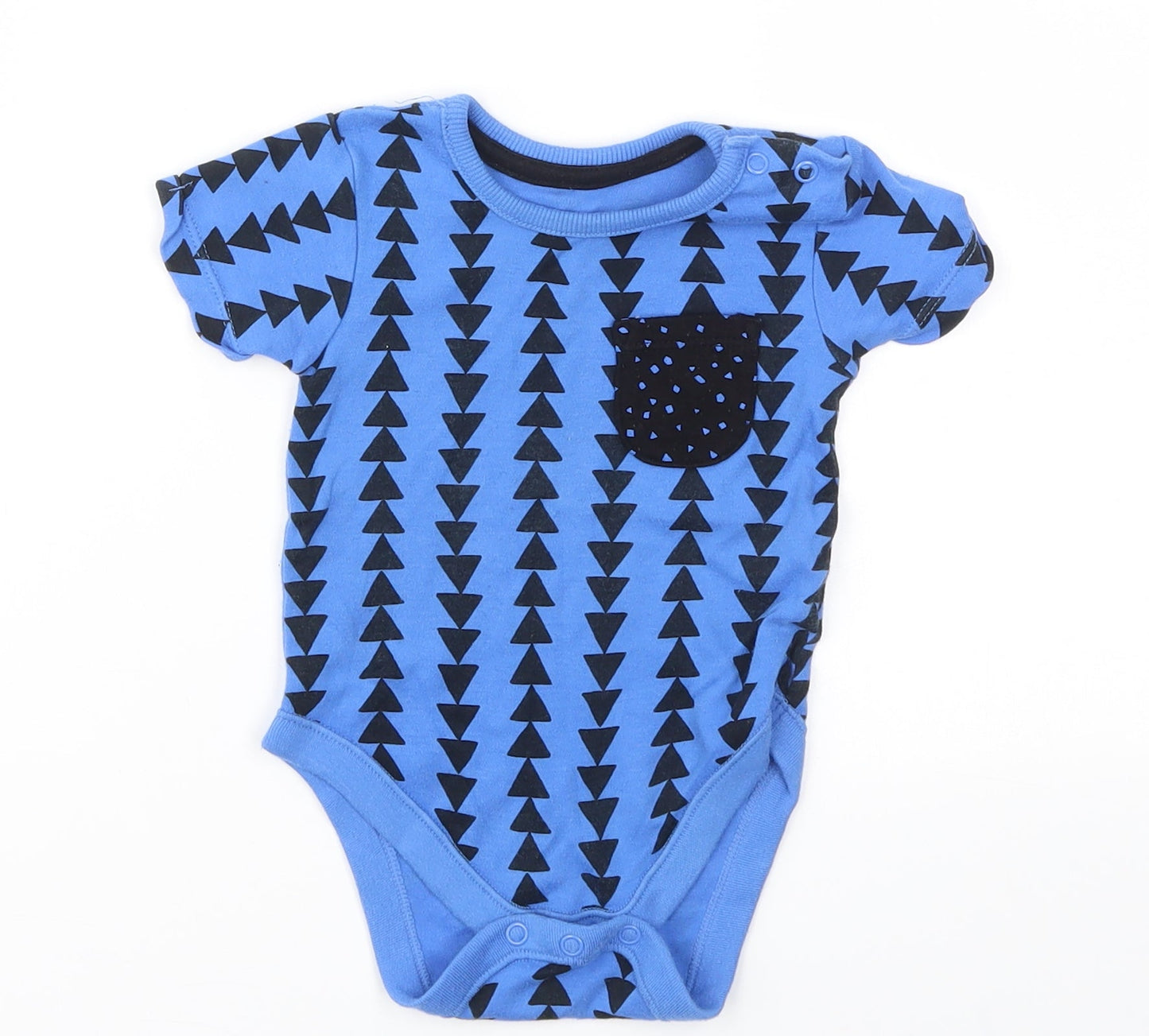 George Boys Blue Geometric  Babygrow One-Piece Size 6-9 Months