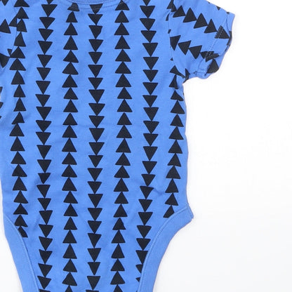 George Boys Blue Geometric  Babygrow One-Piece Size 6-9 Months