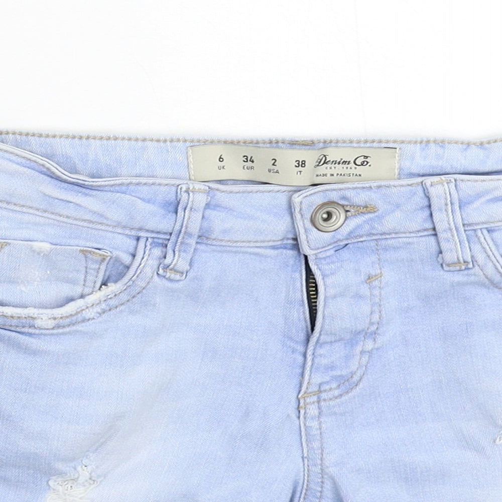 Denim & Co. Womens Blue  Denim Bermuda Shorts Size 6