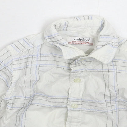 Earlydays Baby White Check  Basic Button-Up Size 9-12 Months