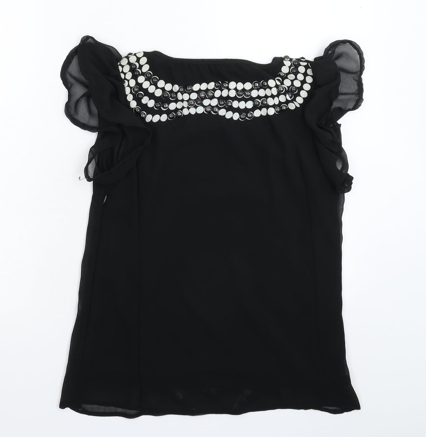 Womens UK Size M Club L Black Basic Blouse