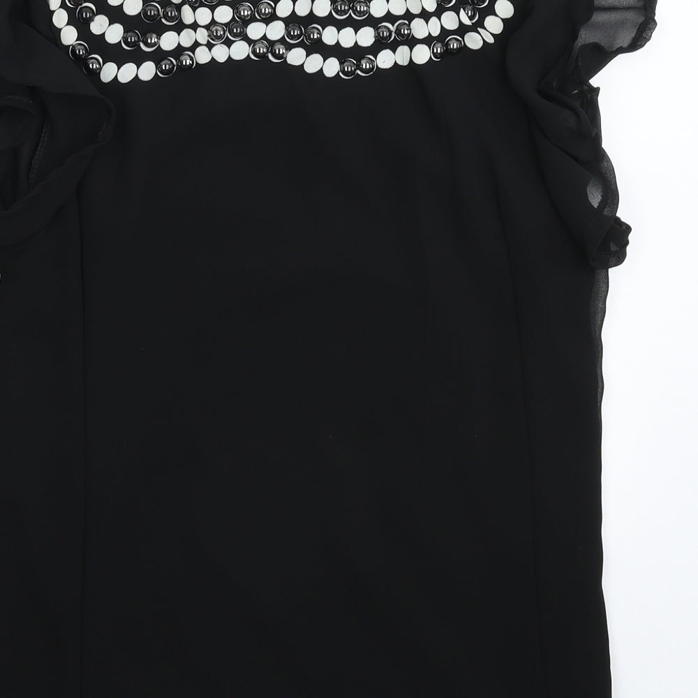 Womens UK Size M Club L Black Basic Blouse