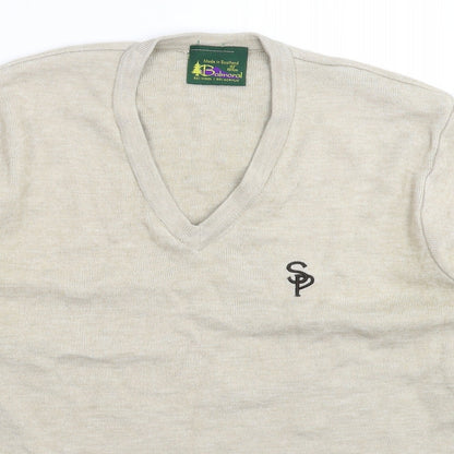 Balmoral Mens Beige  Knit Pullover Jumper Size L