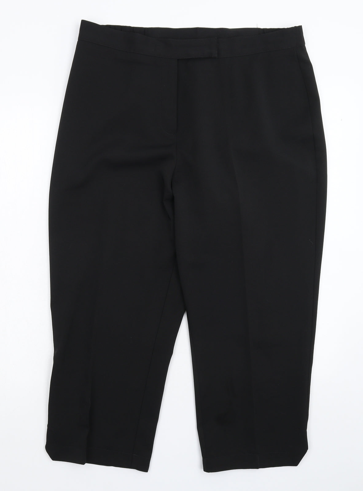 Womens UK Size 16 Wardrobe Regular Fit Cropped Black Trousers