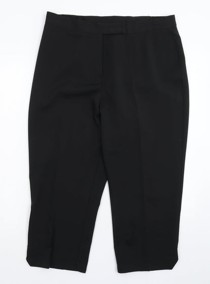 Womens UK Size 16 Wardrobe Regular Fit Cropped Black Trousers