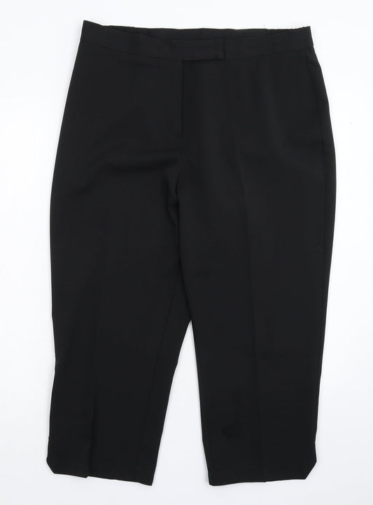Womens UK Size 16 Wardrobe Regular Fit Cropped Black Trousers