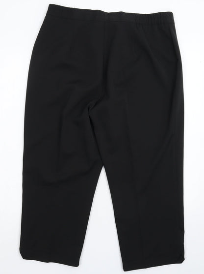 Womens UK Size 16 Wardrobe Regular Fit Cropped Black Trousers