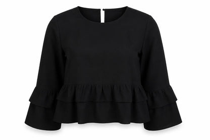 Womens UK Size 10 PRETTYLITTLETHING Black Basic Blouse