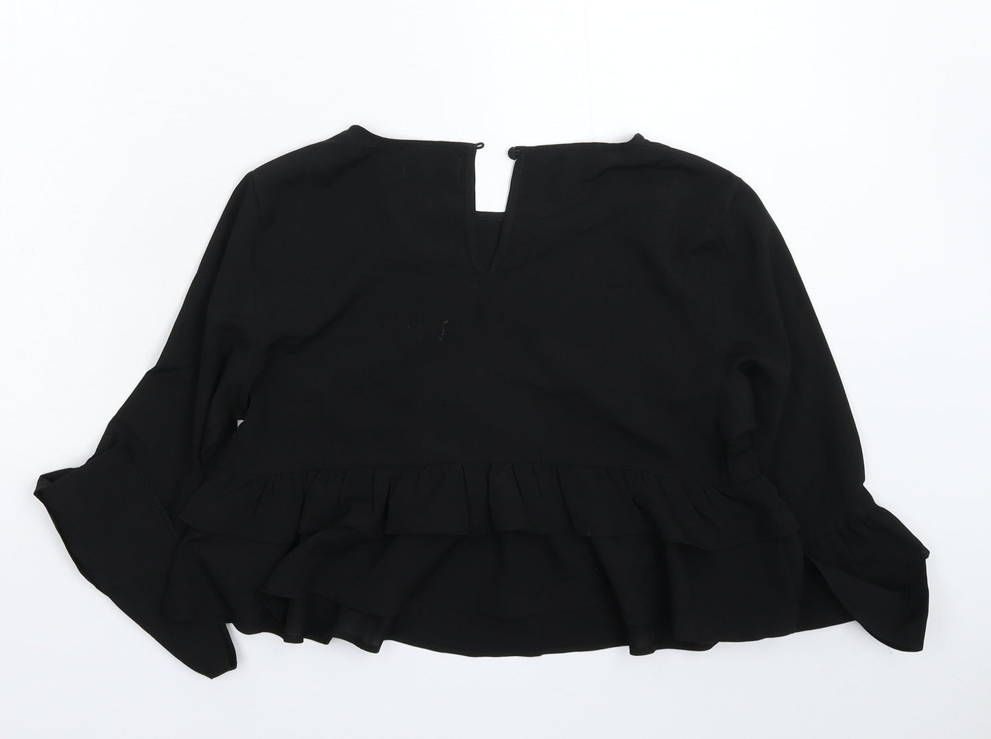 Womens UK Size 10 PRETTYLITTLETHING Black Basic Blouse