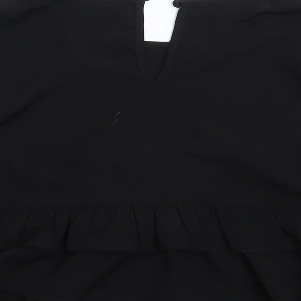 Womens UK Size 10 PRETTYLITTLETHING Black Basic Blouse