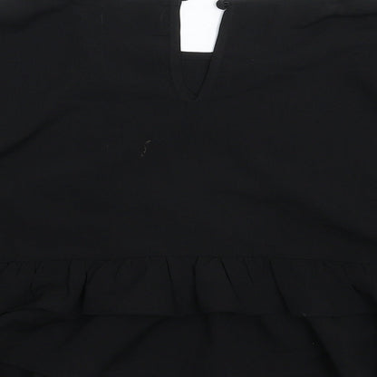 Womens UK Size 10 PRETTYLITTLETHING Black Basic Blouse