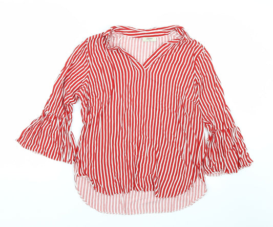 Papaya Womens Red Striped  Basic Blouse Size 12