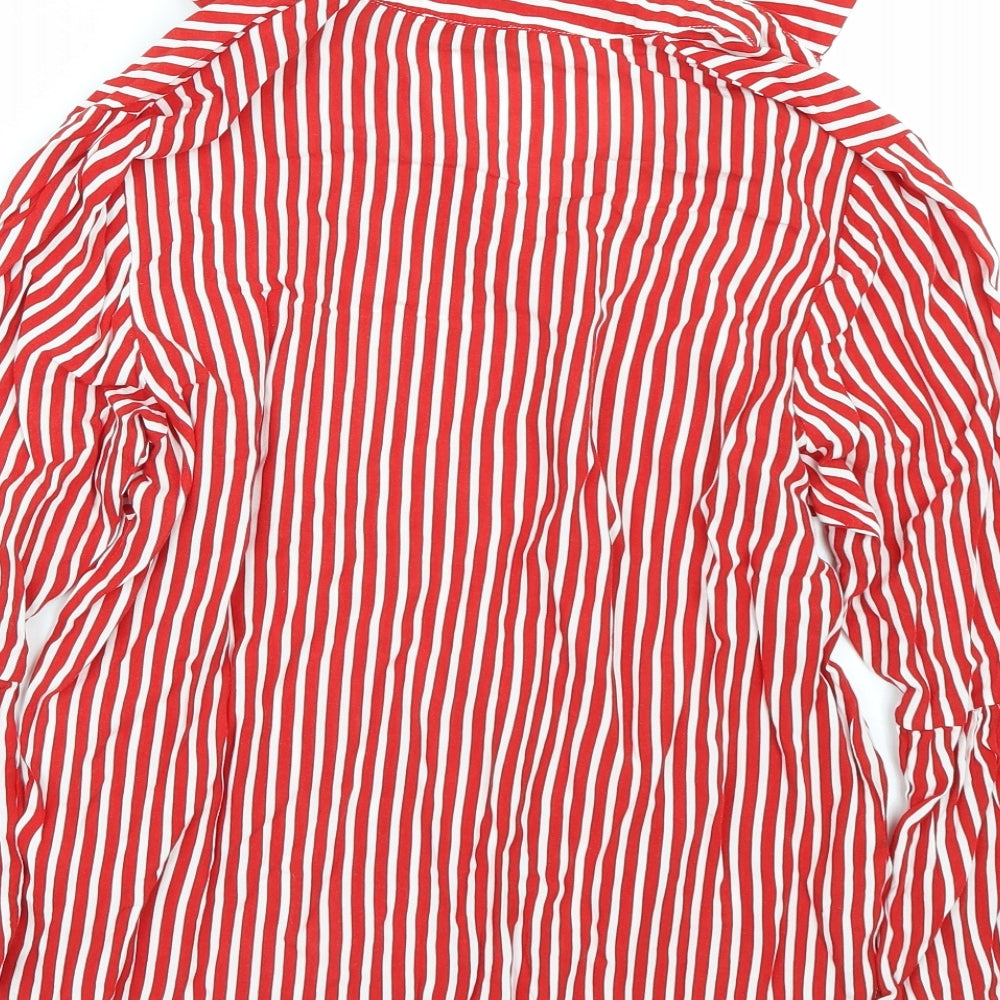 Papaya Womens Red Striped  Basic Blouse Size 12