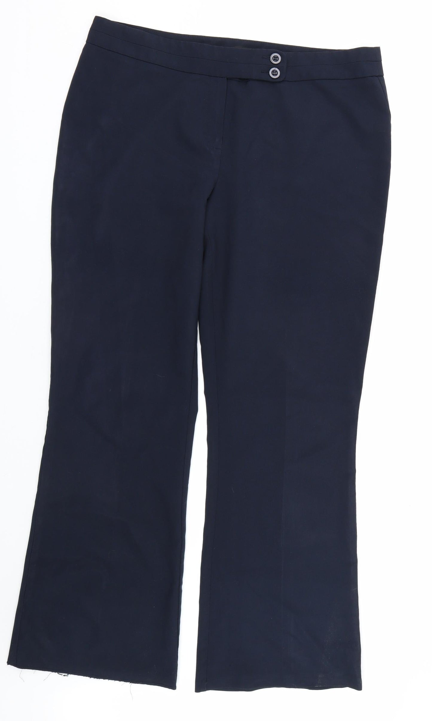 Womens UK Size 18 Boohoo Regular Fit Capri Blue Trousers