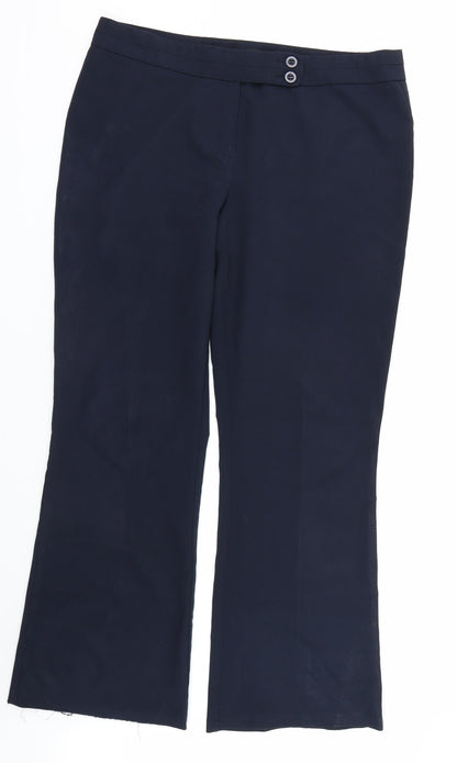 Womens UK Size 18 Boohoo Regular Fit Capri Blue Trousers