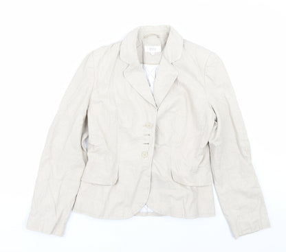 m&s Womens Beige   Jacket Suit Size 14
