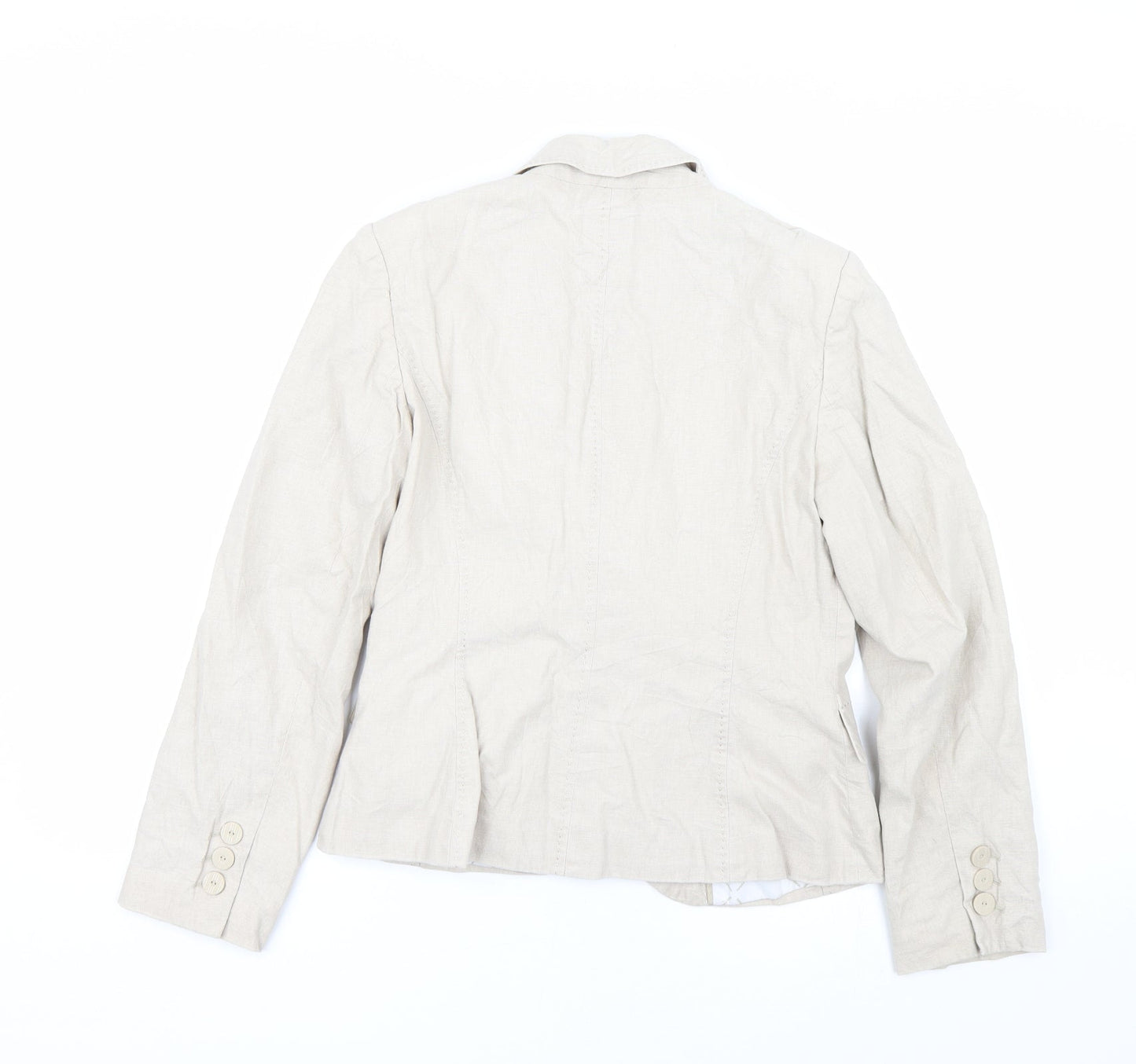 m&s Womens Beige   Jacket Suit Size 14