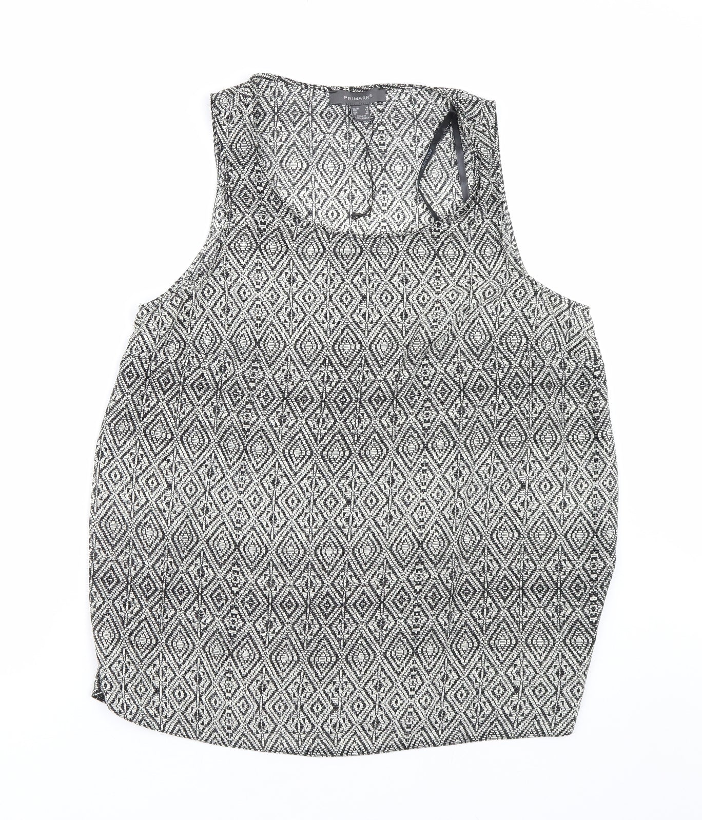 Primark Womens Black Argyle/Diamond  Basic Blouse Size 14