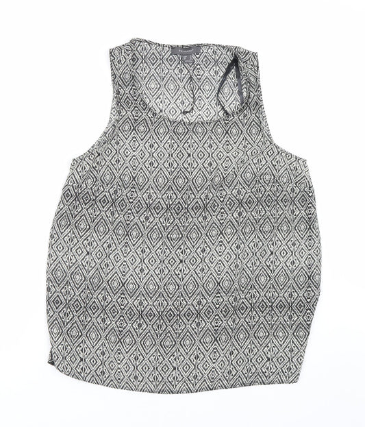 Primark Womens Black Argyle/Diamond  Basic Blouse Size 14