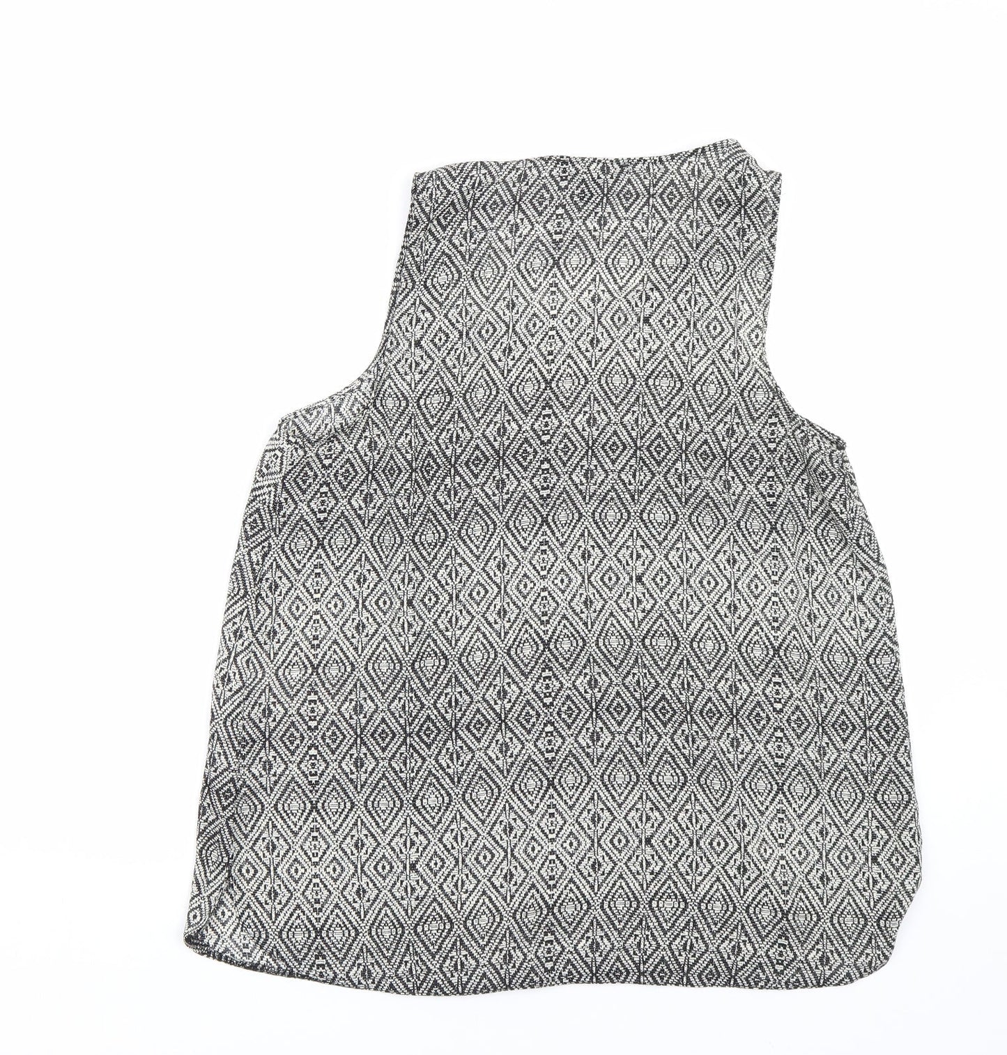 Primark Womens Black Argyle/Diamond  Basic Blouse Size 14