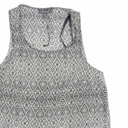 Primark Womens Black Argyle/Diamond  Basic Blouse Size 14
