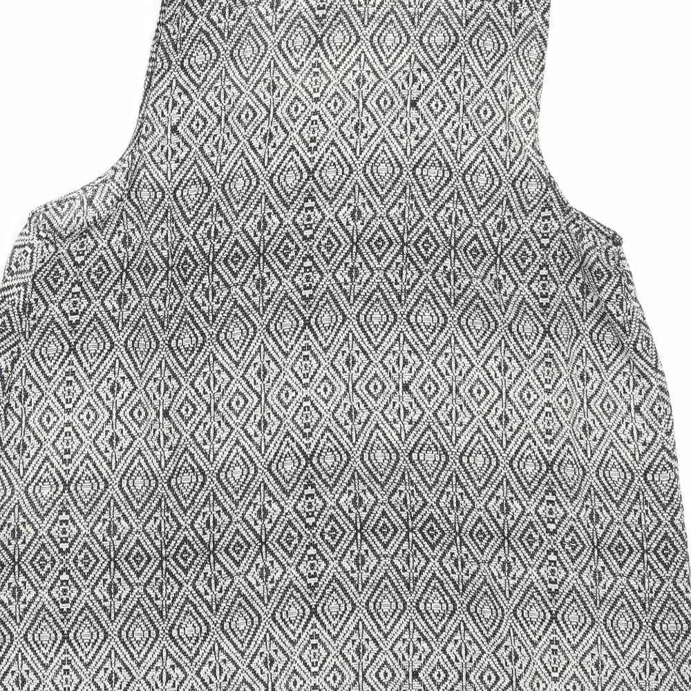 Primark Womens Black Argyle/Diamond  Basic Blouse Size 14