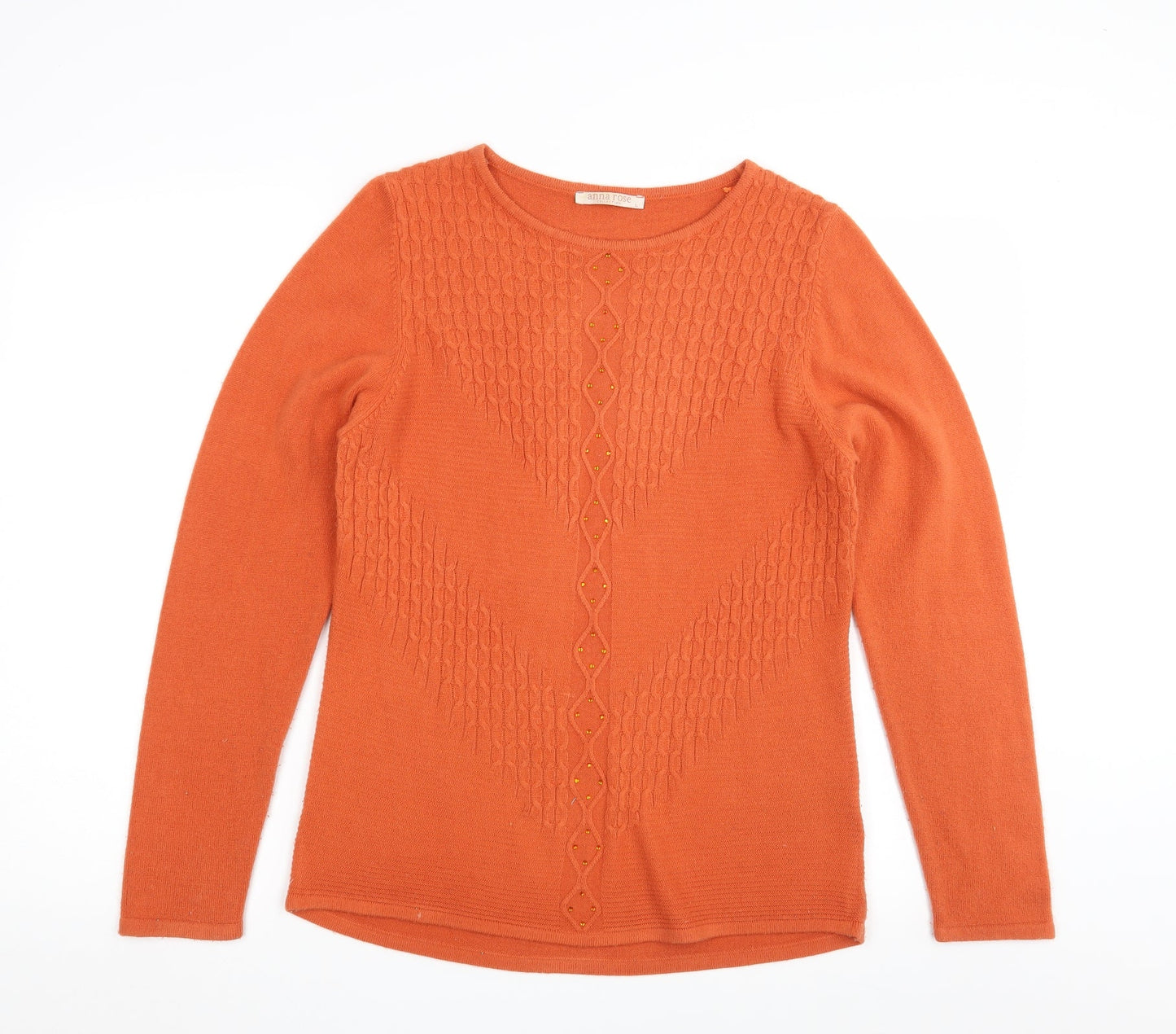 Womens UK Size L ANNA ROSE Orange Pullover Jumper