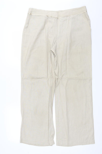 Womens UK Size 14 Marks and Spencer Regular Fit  Beige Trousers