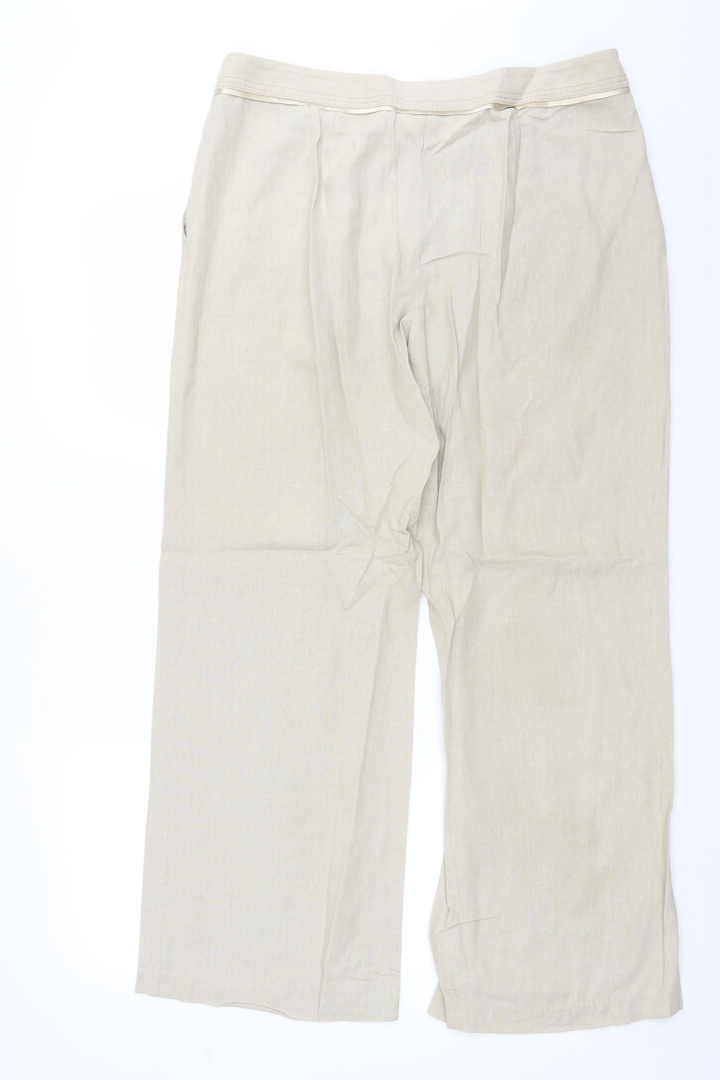 Womens UK Size 14 Marks and Spencer Regular Fit  Beige Trousers