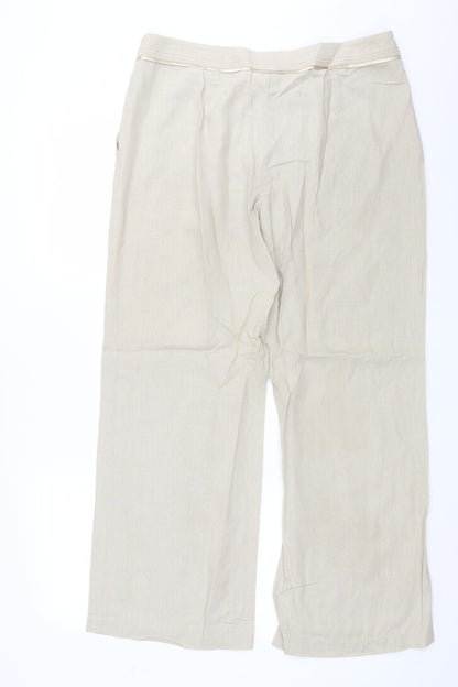 Womens UK Size 14 Marks and Spencer Regular Fit  Beige Trousers