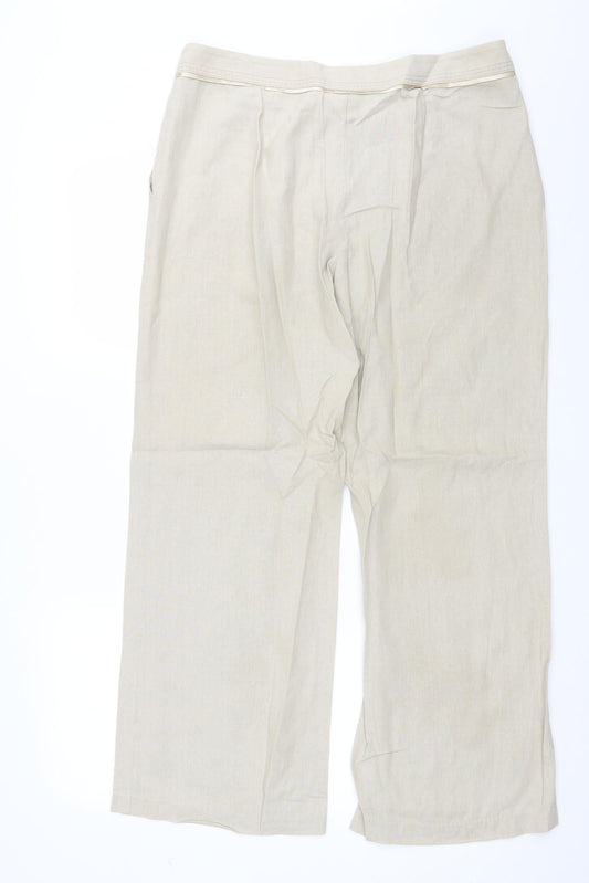 Womens UK Size 14 Marks and Spencer Regular Fit  Beige Trousers
