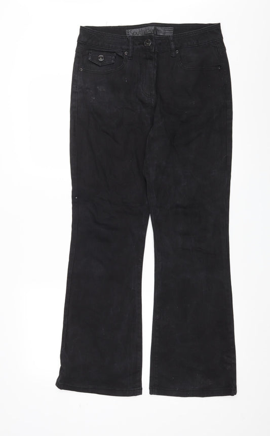 South Womens Black  Denim Bootcut Jeans Size 12 L29 in