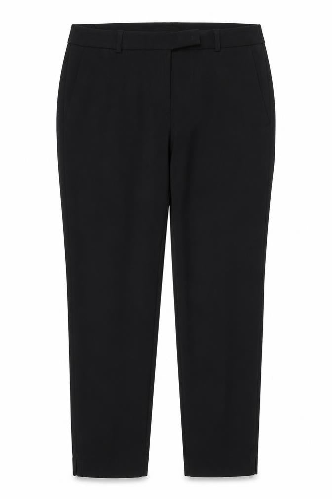 Front view of Marks & Spencer women’s black trousers, size UK 14, 24-inch leg