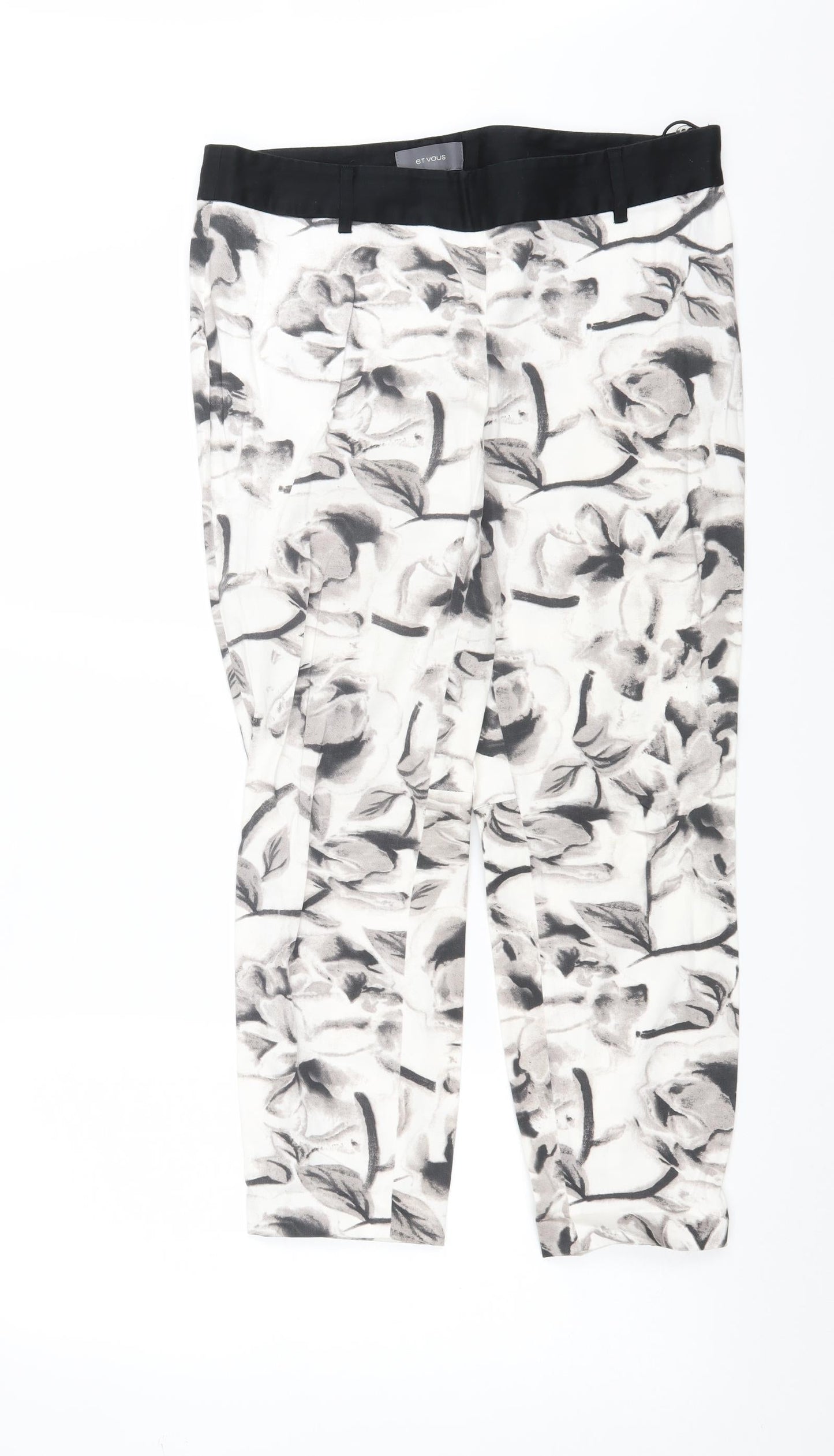 Womens UK Size 12 ET VOUS Regular Fit  White Trousers