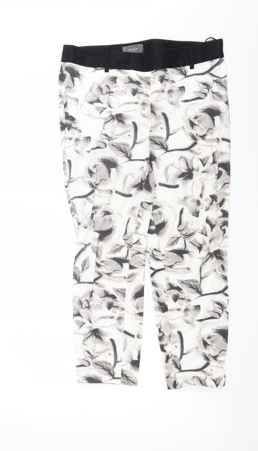 Womens UK Size 12 ET VOUS Regular Fit  White Trousers