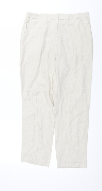 Womens UK Size 12 H&M Regular Fit  Beige Trousers