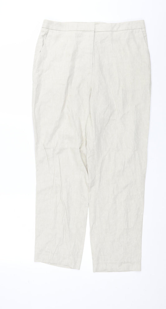 Womens UK Size 12 H&M Regular Fit  Beige Trousers