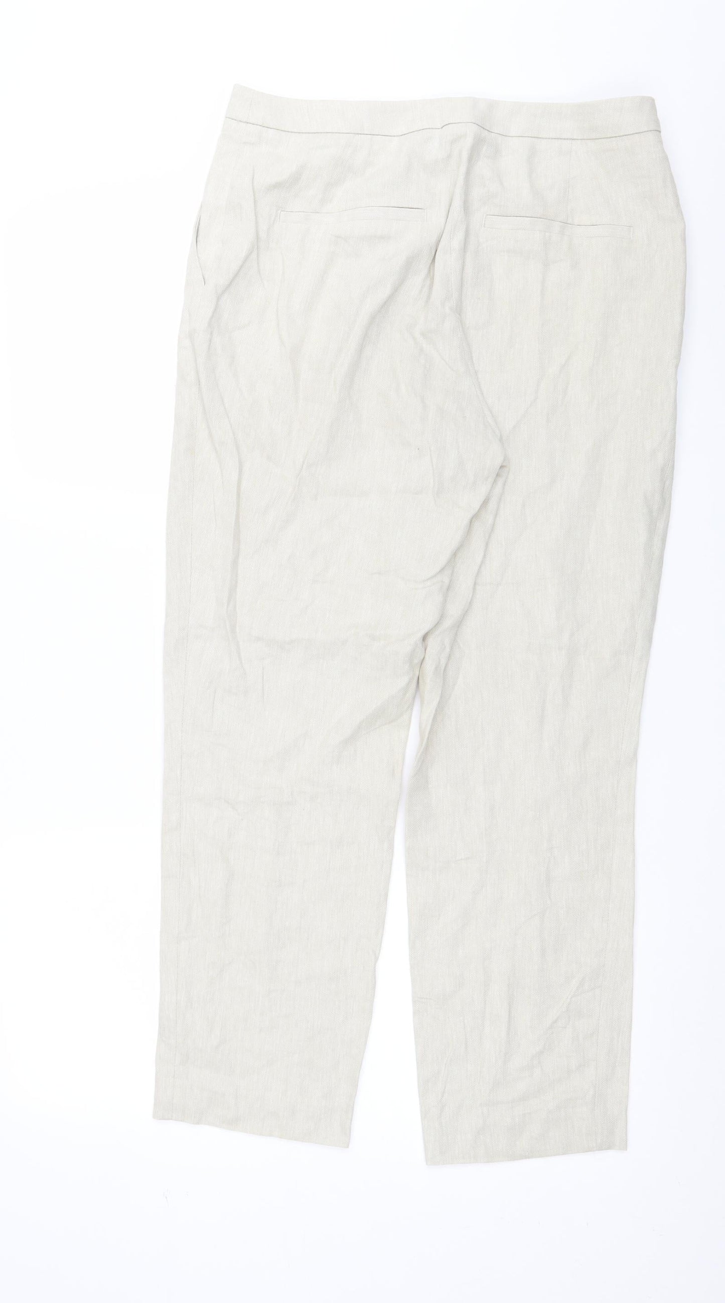 Womens UK Size 12 H&M Regular Fit  Beige Trousers